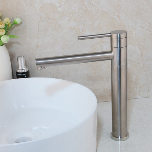 Bathroom Vessel Basin Sink Chrome/Brushed Nickel Spout Taps Mixer Swivel Faucet - Picture 22 of 32