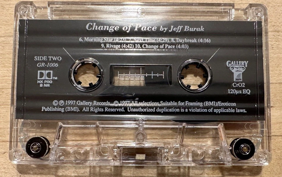 Vintage Cassette Tape Jeff Burak Change of Pace (1997) Easy Listening Meditative - Image 3 of 3