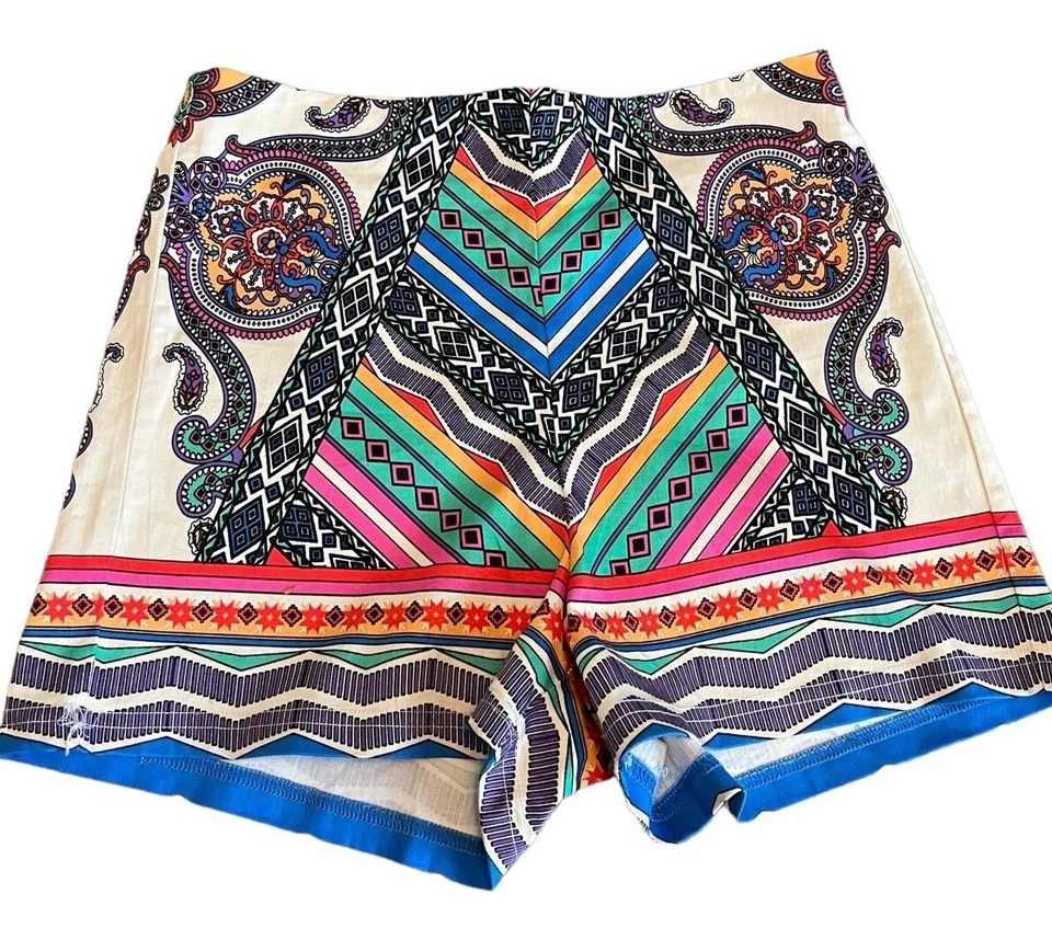 Pantalones Cortos Flying Tomato Mujer Talla M Multicolor Boho Cintura Alta Cremallera Cierre Elástico Foto 4 de 4