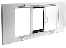 Large Cat Door for Double Hung Sash Window - Adjusts 28-1/4" to 33-5/16" wide