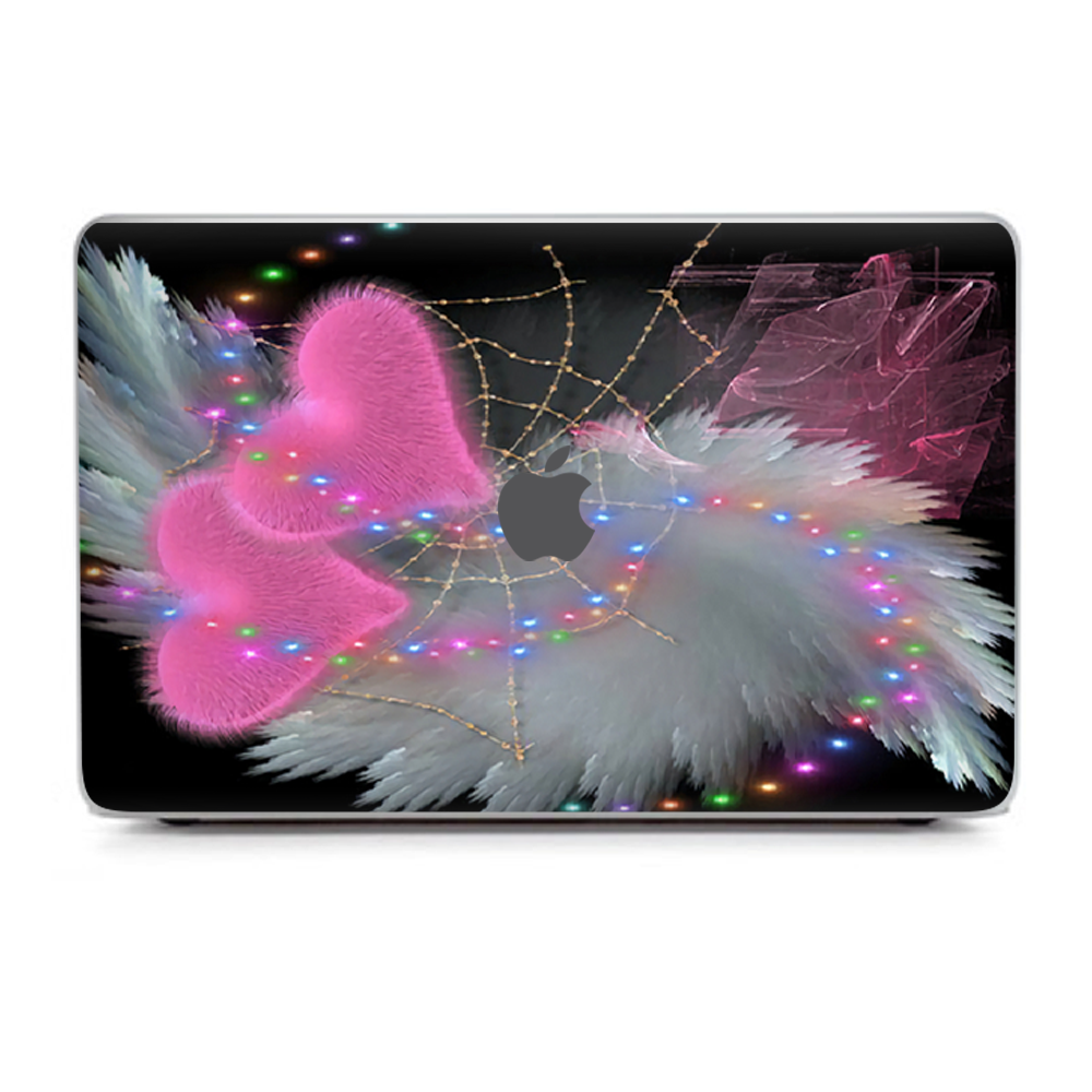 Skin Déco Itsaskin Pour MacBook Pro 13 Pouces Retina Touch Bar - Coeurs Et Plumes Roses