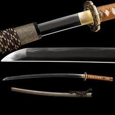 Full Tang Katana Sword Clay Tempered L6 Steel Real Gunome Hamon Razor Sharp