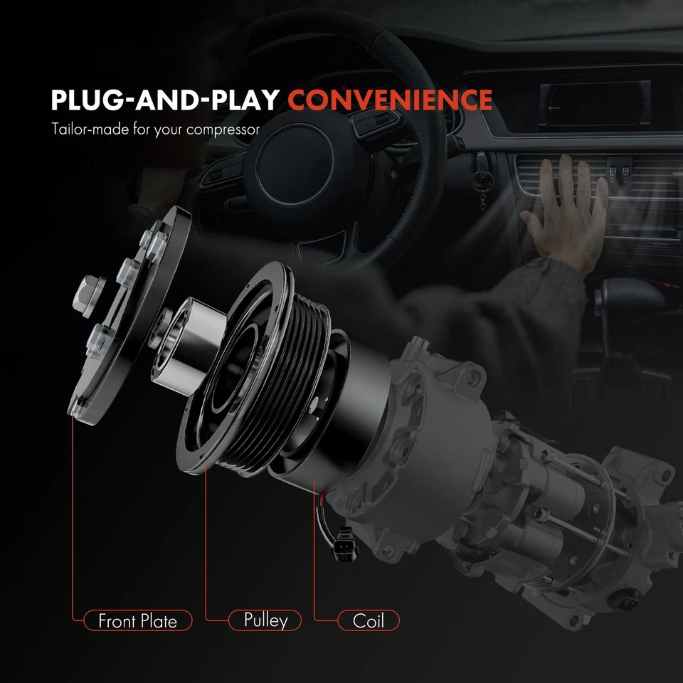 Kit de embrague compresor de aire acondicionado para Ford F-150 Escape E-150 Econoline Lincoln Navigator Foto 3 de 4