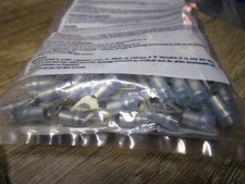  100 16-14 AWG 10 Stud Nylon Insulated Double Crimp Fork Terminal