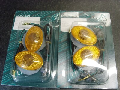   2 SÄTZE Universal Verkleidung Blinker/Seitenmarkierungsleuchten oval BERNSTEIN LINSE 12V 