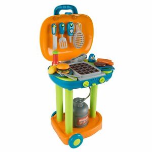 Pretend Play BBQ Grill Kids Dinner Playset with Sounds Lights Food Utensils - Click1Get2 Coupon