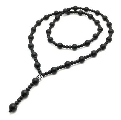 Halskette Gebetskette Onyx Rosenkranz damenkette herrenkette Y kette Geschenk - Bild 1 von 4