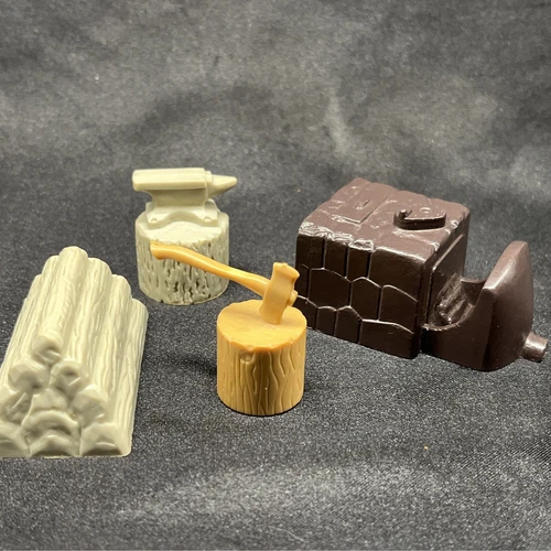 Louis Marx civil war soldier cowboy native fort apache figure Ax Log Anvil Wood