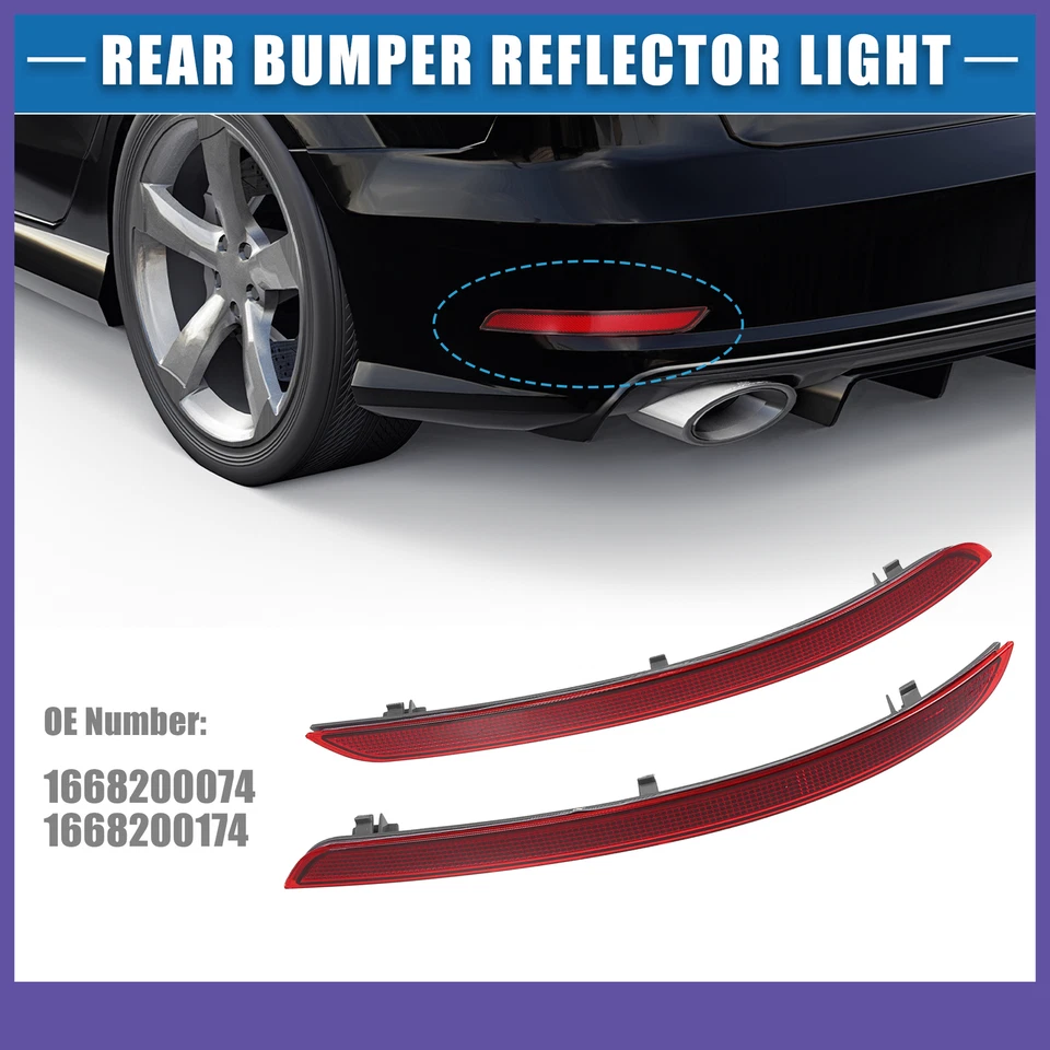 Luz reflectora parachoques trasero 1668200074 DOS personalizados para Mercedes Benz ML350 12-15 Foto 2 de 4