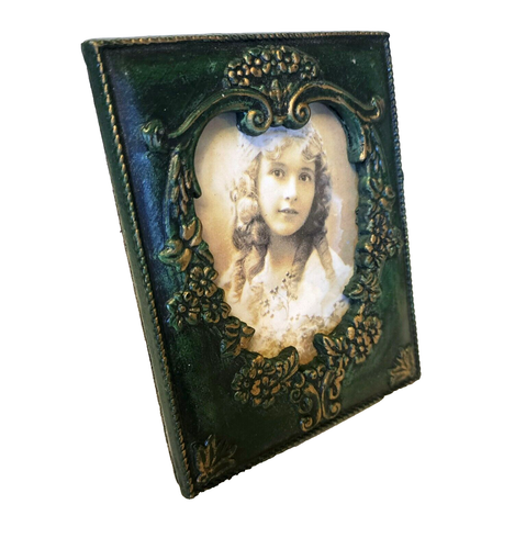 Picture Frame Ornate Dark Green Gold Heart Shape Window for 4" x 6 Photo - Bild 3 von 5