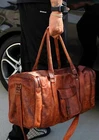 New Men's Duffel Genuine Travel Leather Large Vintage Gym Weekend Overnight Bag