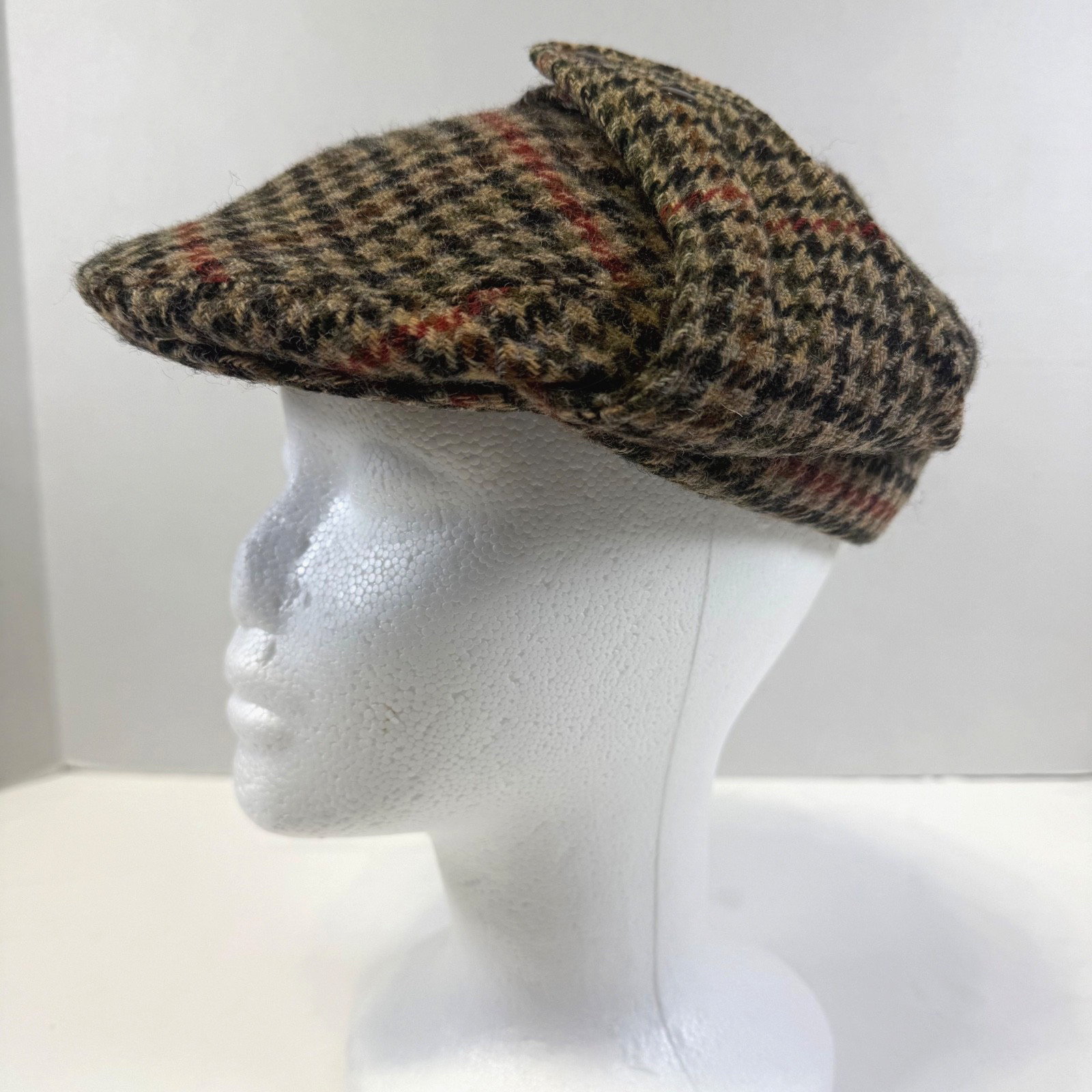 Vintage Kangol Bugatti Tweed Wool Newsboy Golf Hat Cap Made in UK image 2