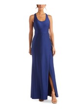 MORGAN & CO Womens Sleeveless Scoop Neck Full-Length Evening Fit + Flare Dress