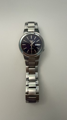 Seiko 5 Men's Automatic Watch Blue Dial Day/Date SS Bracelet 37mm 30m