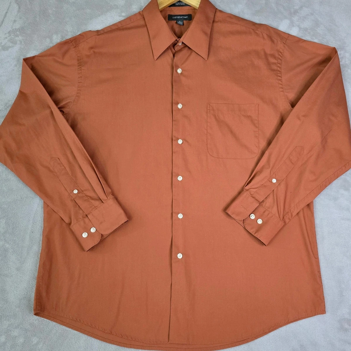Chemise Homme Croft & Barrow – Beige Clair – Taille S – Manches Courtes – Boutons Devant – État Excellent