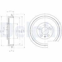 2X Delphi Bremstrommel BF406 FüR Skoda VW