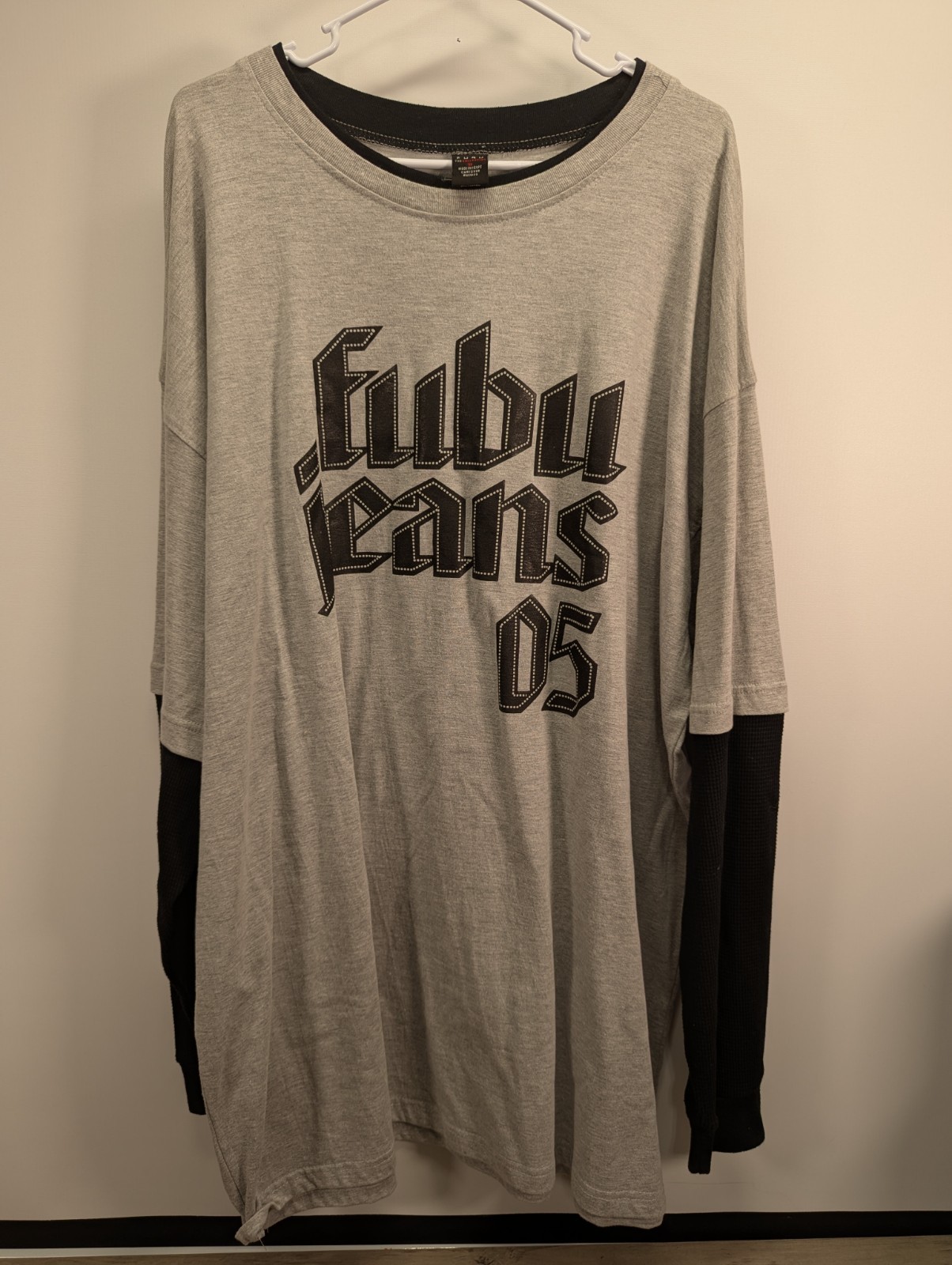 Fubu Jeans Collection Mens Vintage Long Sleeve T Shirt 3XL Y2K 2000s Skater Punk