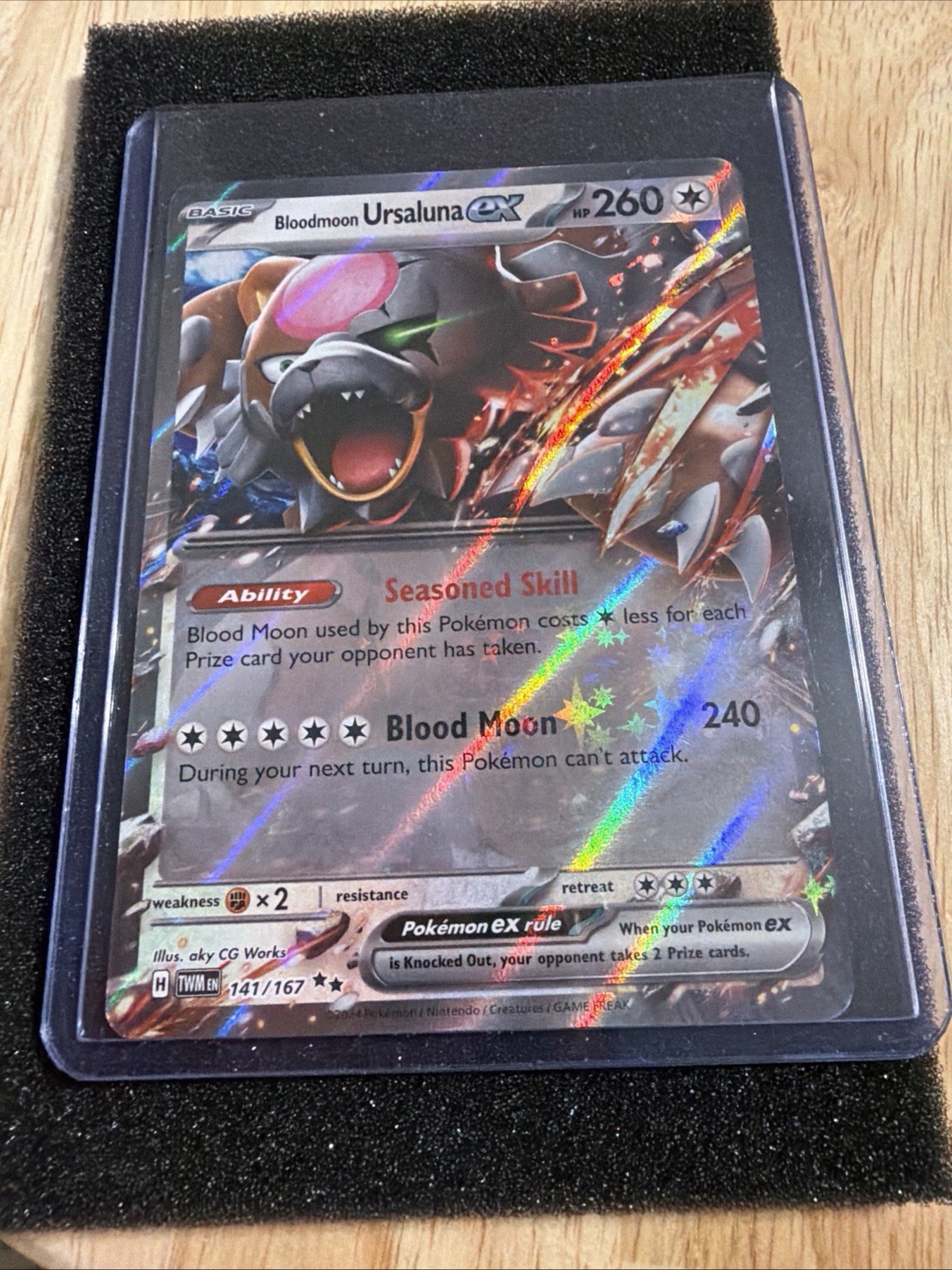 Pokemon Card Bloodmoon Ursaluna ex 141/167 Double Rare Twilight Masquerade NM