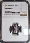 NGC MS-64 BN 1909-P Lincoln Cent, Attractively Toned specimen.