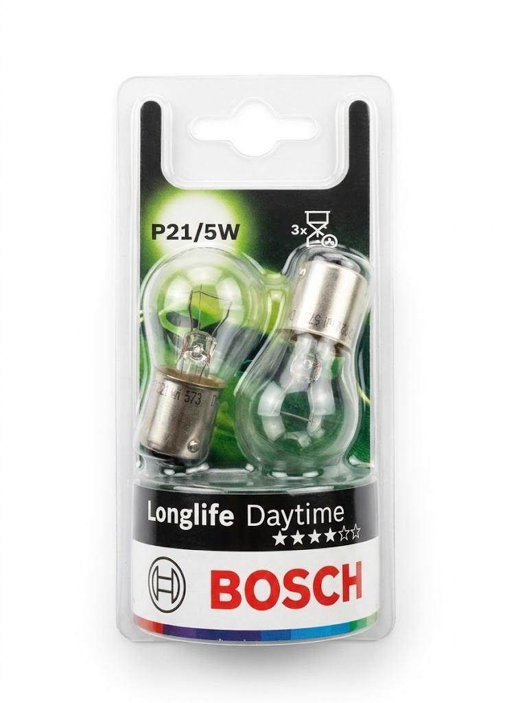 Bosch P21/5W 380 Longlife Halogen Bulbs 12V BAY15d Twin Pack Durable Design New