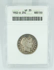 1902-O ANACS VF35 Barber Quarter