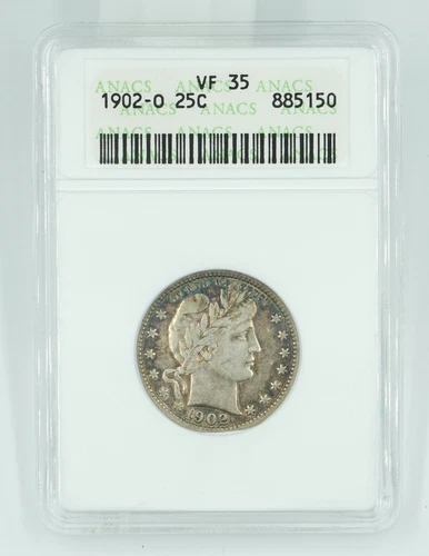 1902-O ANACS VF35 Barber Quarter