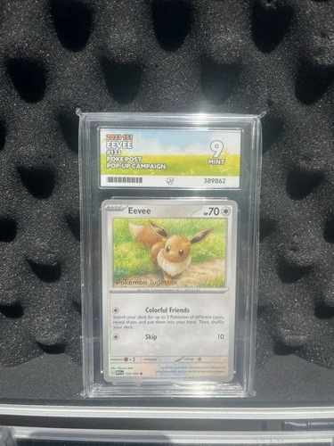 Pokémon Eevee 133/165 Together 151 Poke Post 2024 Promo Card Ace Graded 9 Mint