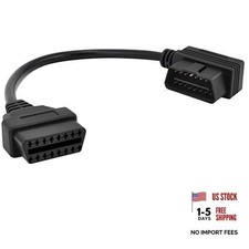 OBDII OBD2 16 Pin Right Angle Connector Male to Female Extension OBD Cable