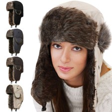 Winter Men's Women Ushanka Russian Hat Snow Eskimo Hat with Ear Flaps Warm Cap