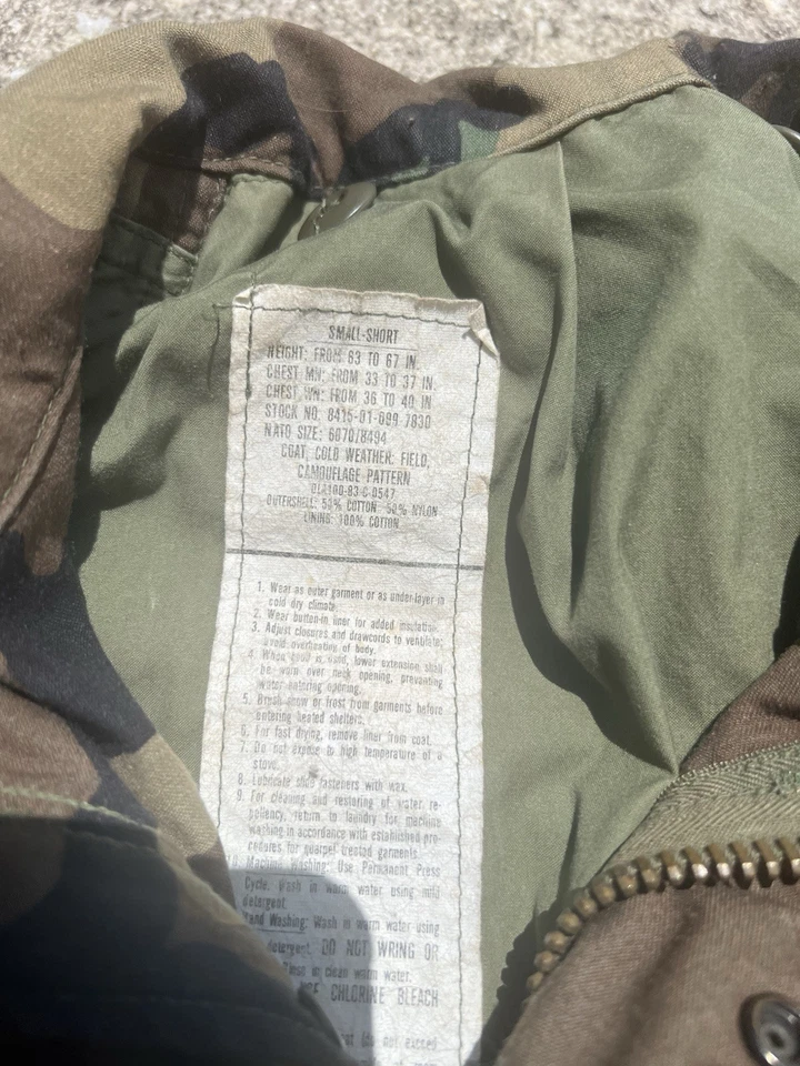 Chaqueta Abrigo de Campo Vintage Ejército Clima Frío Pequeña Corta Bosque Camuflada Foto 4 de 4