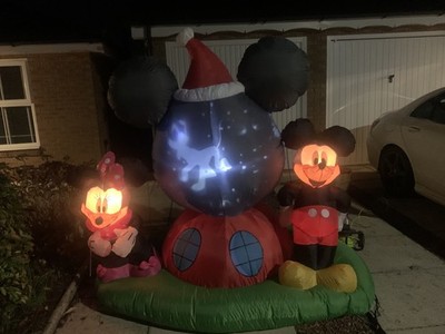 6,3 Fuß Disney Mickey & Minnie Weihnachten luftgeblasene Projektion aufblasbar