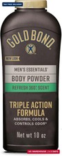 Gold Bond Men's Essentials Talc Free Body Powder for Men, 10 oz.
