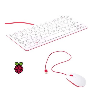 Vis Viva Official Raspberry Pi Keyboard and Mouse Combo + a Logo Sticker Whit...