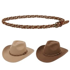 Cowboy Hat Bands for Men Women Leather Hat Bands for Cowboy Hats Weaving