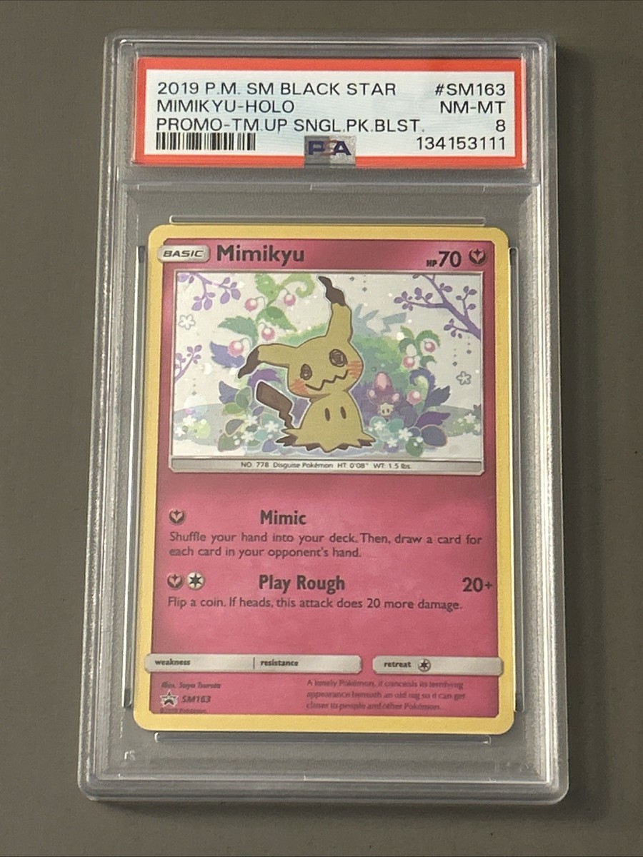 Pokemon TCG: Mimikyu SM163 Sun & Moon Holo Team Up Promo PSA 8 | eBay