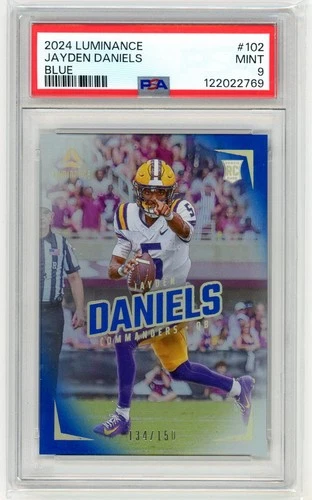 2024 Luminance #102 Jayden Daniels RC Rookie Blue /150 PSA 9 MINT (EN)