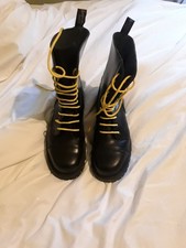 Boots & Braces Black Steel Toe Rangers 8 10 14 20 Hole Punk Skinhead Biker eu44.