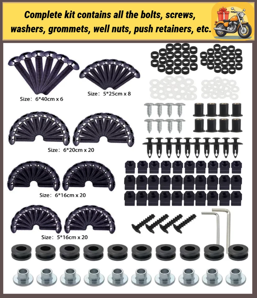 Kit de parafuso de carenagem parafuso de plástico aço inoxidável para Honda 1999-2007 CBR600 F4F4I - Imagem 4 de 4