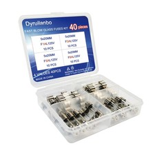 5x20mm Mini Fuse 125V 1A 3A 5A 8A amp Fast-Blow Glass Fuses Assortment Kit...