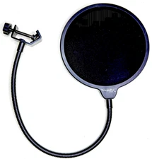 Black DragonPad Microphone Pop Filter with Gooseneck Clamp