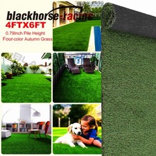 4 x 6 FT 2CM Artificial Grass Turf w/Drainage Hole Pet Outdoor Indoor Fake Grass