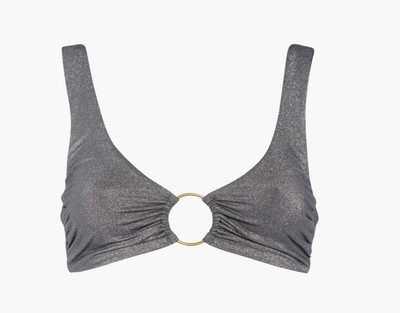 Vitamin A Woman's Skylar Bralette Top Grey Metallic Size M Twilight  NWOT