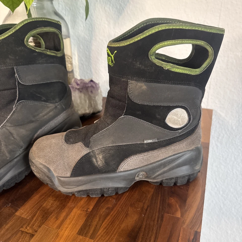 Jungen Winterstiefel Gefüttert Größe 39 Puma Grau Schwarz Wasserdicht Echt Leder - Bild 2 von 4