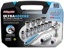 Channellock Ultra Access Socket Set 39100 - 16 Piece UNIFIT, Chrome/Nickel