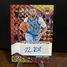 2024-25 Panini Mosaic Autographs Norman Powell #AM-POW Red And Yellow Mosaic