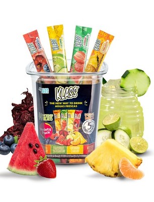 Klass Aguas Frescas, Powdered Drink Mix Variety Pack, 44 Singles Zero Sugar &...