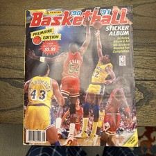 (READ DESC) Vintage Panini 1990-91 NBA Basketball Sticker Album