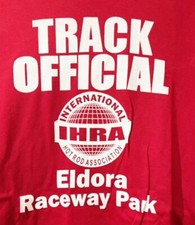 Vrhtf Nhra Rare Vtg Eldora Raceway Park Track Official T Shirt Size Large Lg