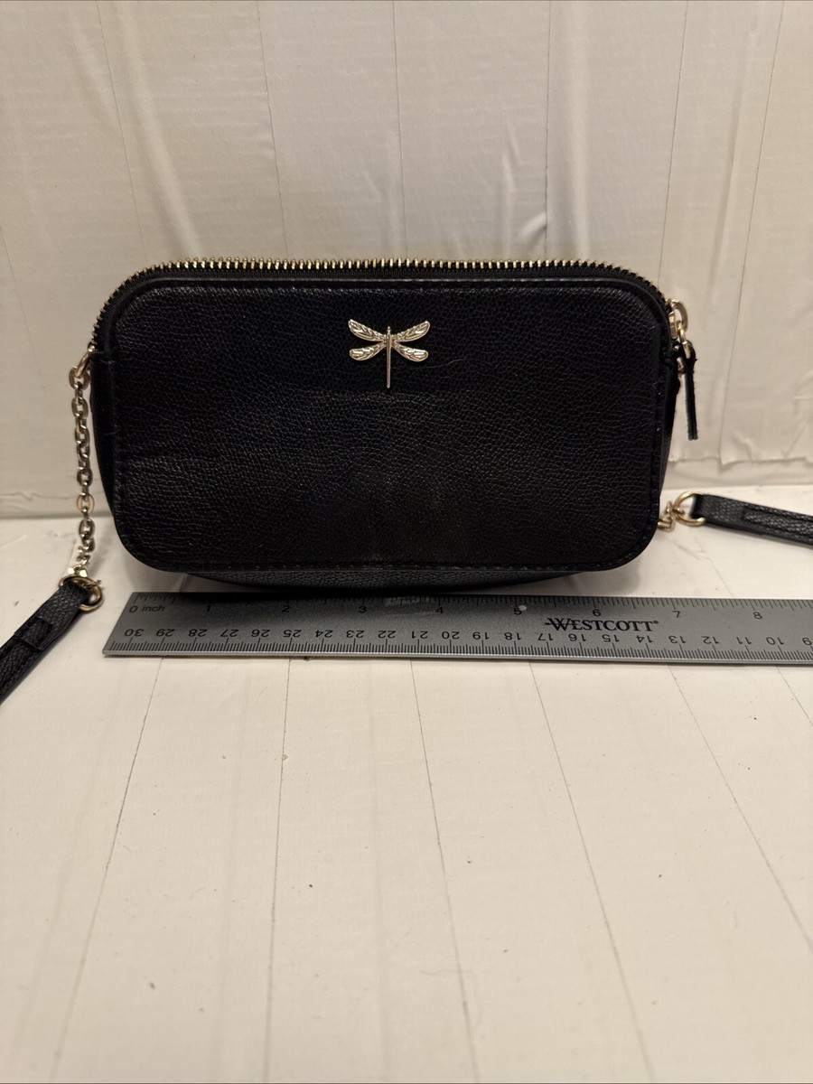 H&M Black Crossbody Purse Checkbook Size (7”X4”) DBL Zip Closure