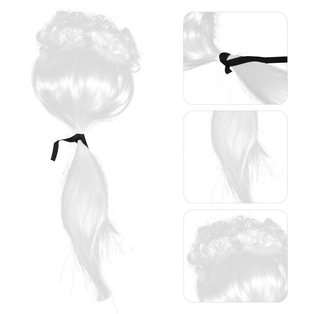 White Curly Wigs Retro Judge Wig Barrister Wig Judge Headwear